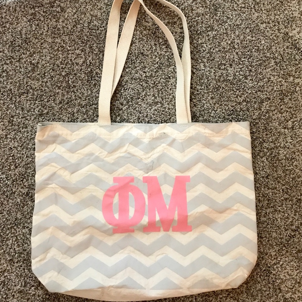 Canvas chevron Phi Mu Bag